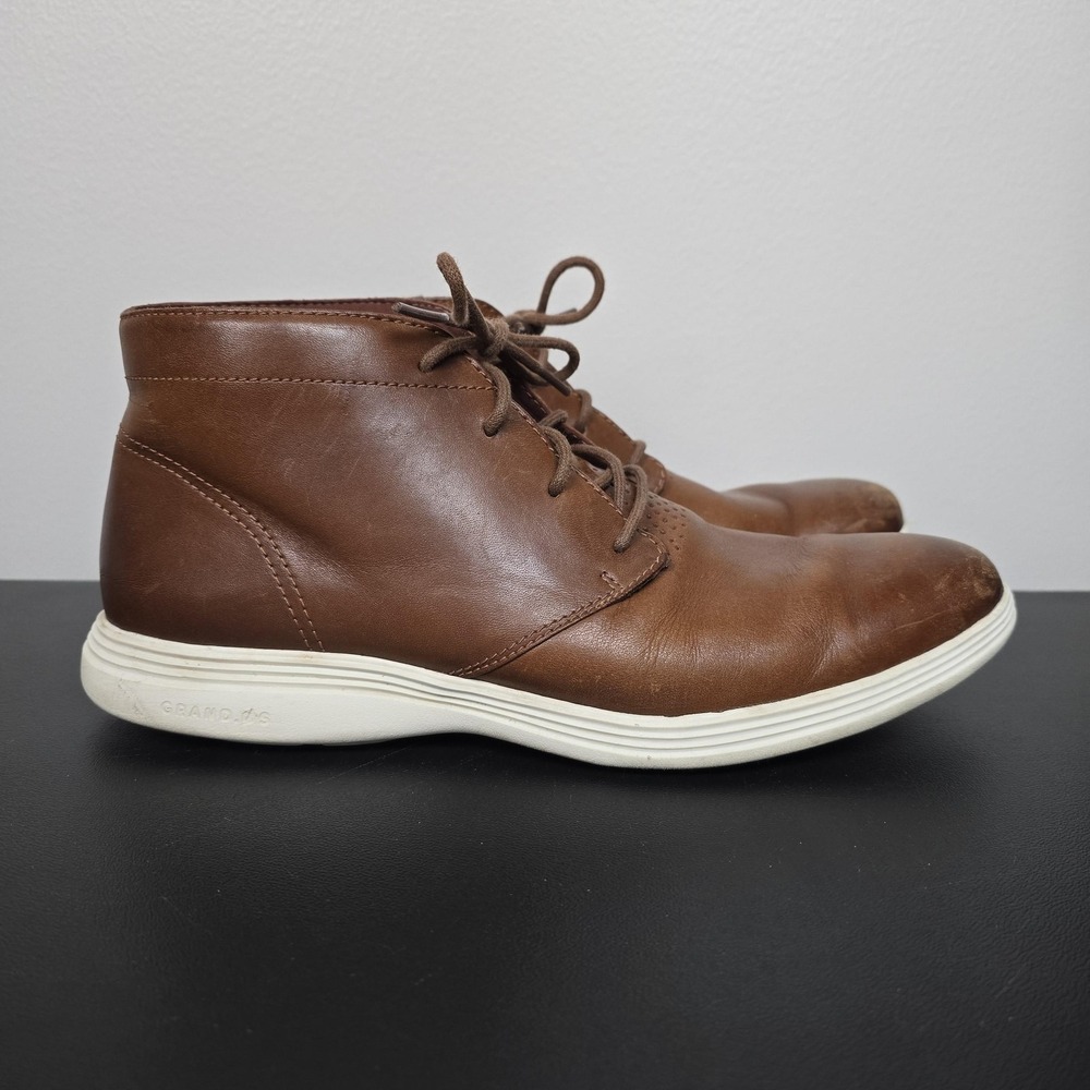 Cole Haan Boots Mens 10 Brown Leather Grand Tour Chukka Casual Comfort Shoes‎